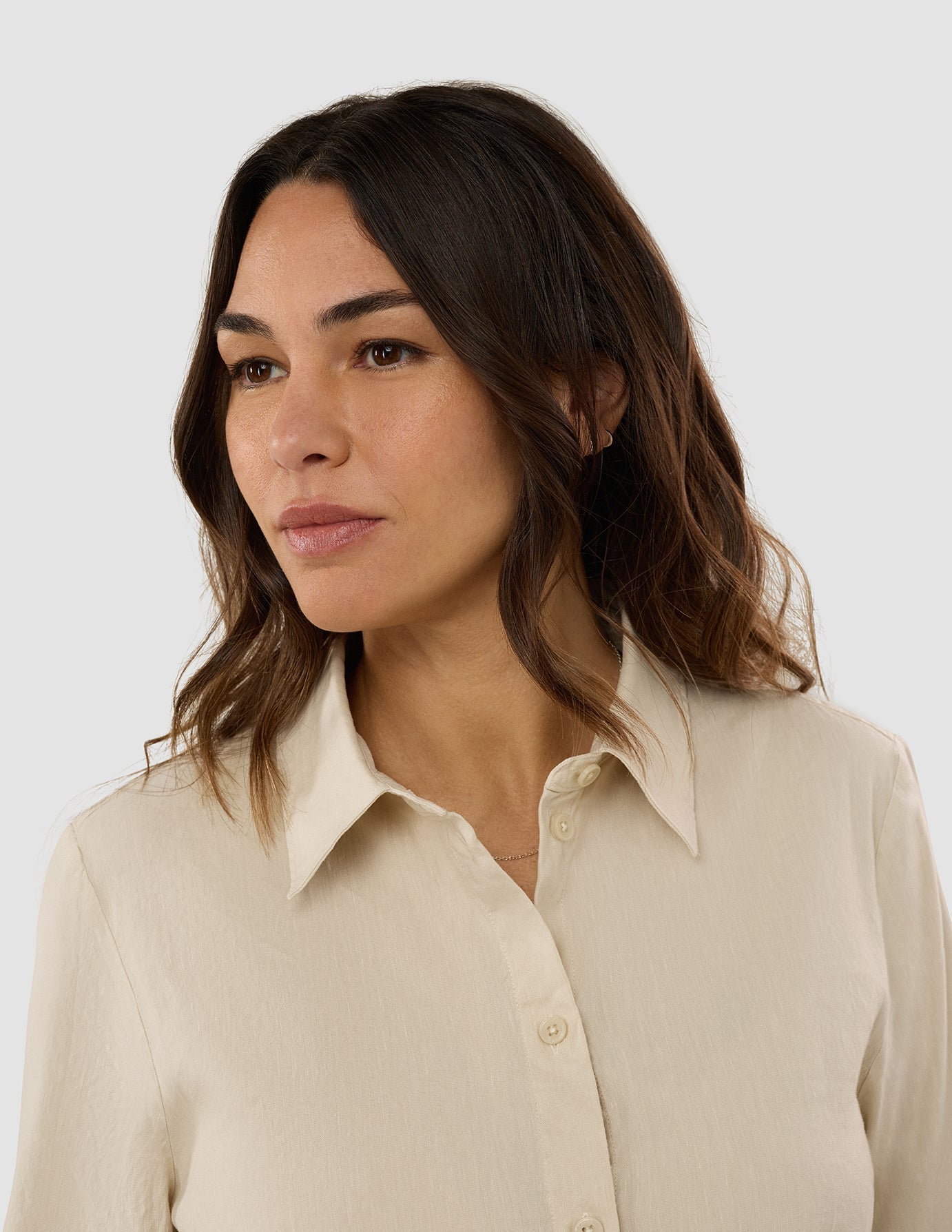 Women's Linen Shirt Sandy Beige